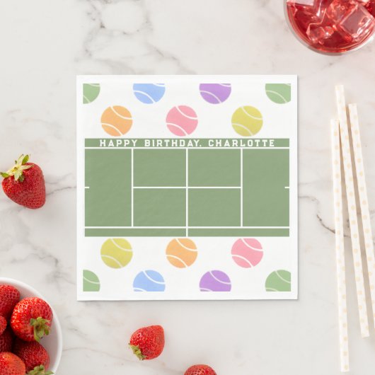 Tennis Birthday Personalisiert Serviette (Beispiel)