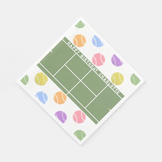Tennis Birthday Personalisiert Serviette (Ecke)