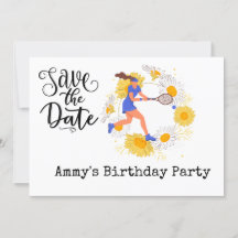 Tennis Birthday Save the Date