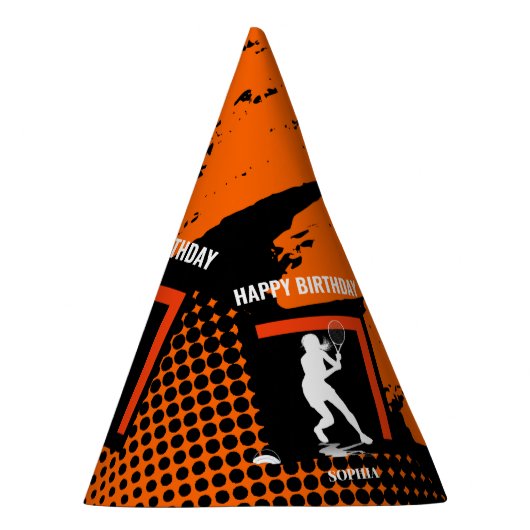 Tennis Birthday, Tennis Girl Player Partyhütchen (Rechts)