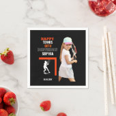 Tennis Birthday, Tennis Girl Player Serviette (Beispiel)