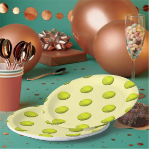 Tennis Birthday Tennisball und Liebe Nummer Pappteller