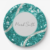 Tennis Boy Baby Shower Sequel Tennis Ball Pappteller (Vorderseite)