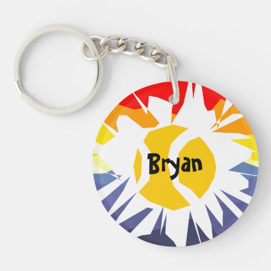 Tennis Break durch Fenster Sondersport Schlüsselanhänger (Vorderseite)