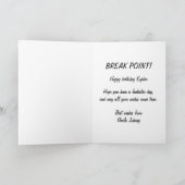 Tennis Break Point Happy Birthday Card Karte (Innenseite)