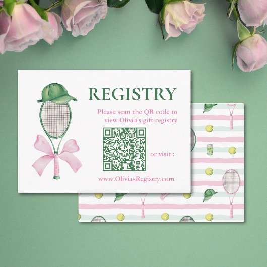 Tennis Bridal Shower Registry QR Code  Begleitkarte
