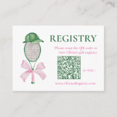 Tennis Bridal Shower Registry QR Code Begleitkarte (Vorderseite)
