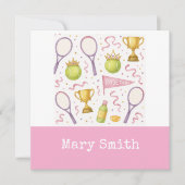 Tennis Bride Junggeselinnen-Abschied Save The Date (Vorderseite)