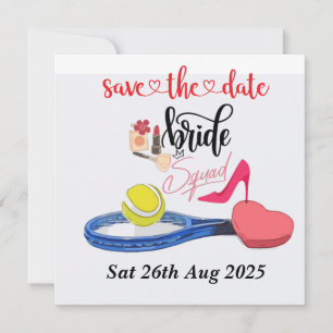 Tennis Bride Squad Party Bachelorette Einladung