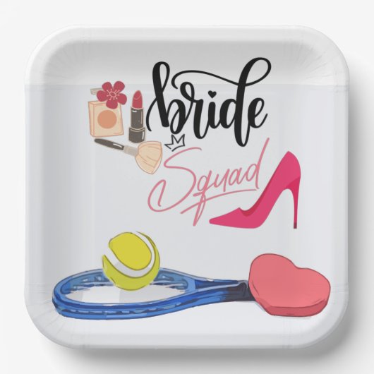 Tennis Bride Squad Party Bachelorette Pappteller (Vorderseite)
