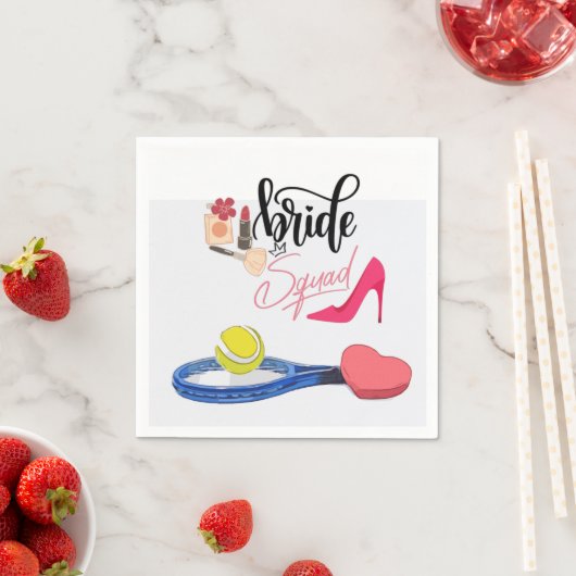Tennis Bride Squad Party Serviette (Beispiel)