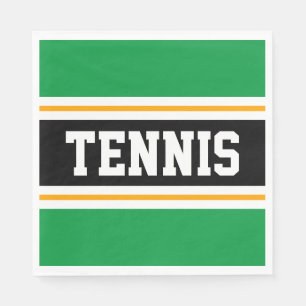 TENNIS Bright Green Black Yellow Racing Streifen Serviette