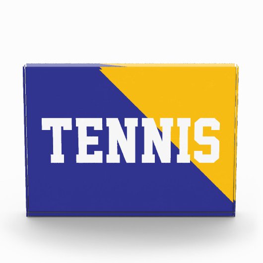 TENNIS Bright Orange Blue Diagonal Farbblock Fotoblock (Vorderseite)
