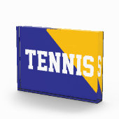TENNIS Bright Orange Blue Diagonal Farbblock Fotoblock (Rechts)