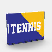 TENNIS Bright Orange Blue Diagonal Farbblock Fotoblock (Links)