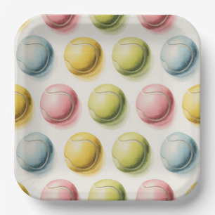 Tennis Bunte Bälle Pappteller