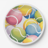 Tennis Bunte Bälle Pappteller (Vorderseite)