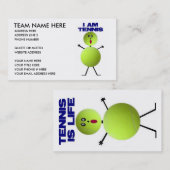 Tennis Cartoon Business Card Visitenkarte (Vorne/Hinten)