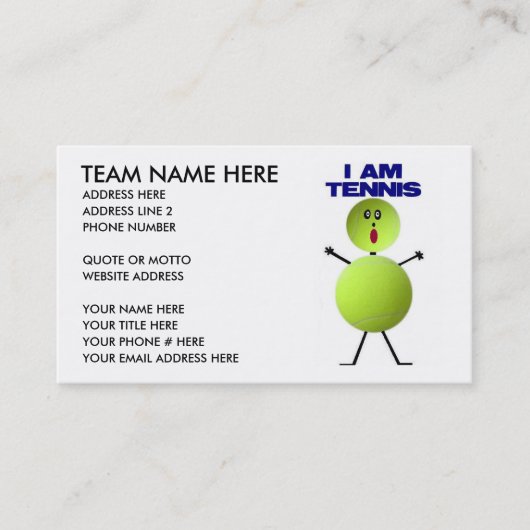 Tennis Cartoon Business Card Visitenkarte (Vorderseite)