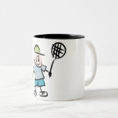 Tennis Cartoon Zweifarbige Tasse (VorderseiteRechts)