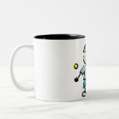 Tennis Cartoon Zweifarbige Tasse (Links)