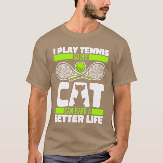 Tennis Cat Freunde T-Shirt (Vorderseite)