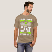 Tennis Cat Freunde T-Shirt (Vorne ganz)