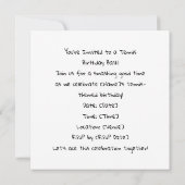 Tennis Cat Player Geburtstagsfeier Einladung (Rückseite)