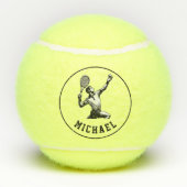 Tennis Champ serviert für Titel Individuelle Name Tennisbälle (Rückseite)