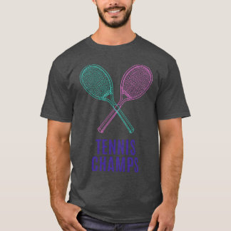Tennis Champs Pink Blue Sports Rackets gift friend T-Shirt