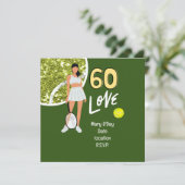 Tennis "Chic 60. Geburtstagsparty Einladung (Stehend Vorderseite)