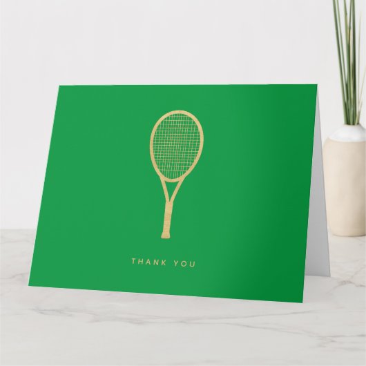 Tennis Chic Green Gold Custom geklappt Danke (Vorderseite)