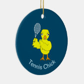 Tennis Chick Keramik Ornament (Rechts)