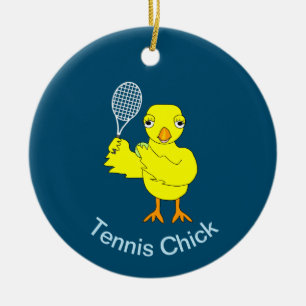 Tennis Chick Keramik Ornament