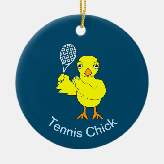 Tennis Chick Keramik Ornament (Vorne)