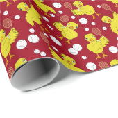 Tennis Chick Muster Wrapping Paper Geschenkpapier (Rolleneckpunkt)