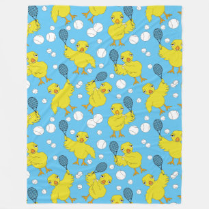 Tennis Chick Pattern Fleece Blanket