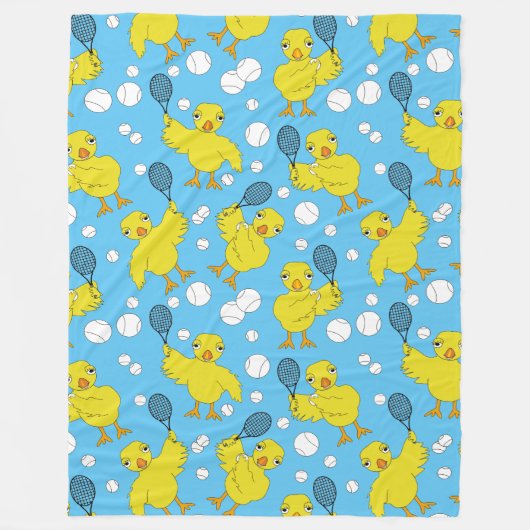 Tennis Chick Pattern Fleece Blanket (Vorderseite)