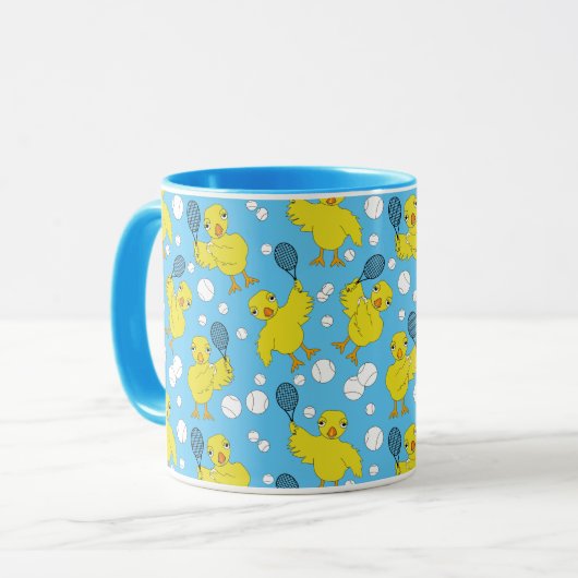 Tennis Chick Pattern Tasse (Vorderseite Links)