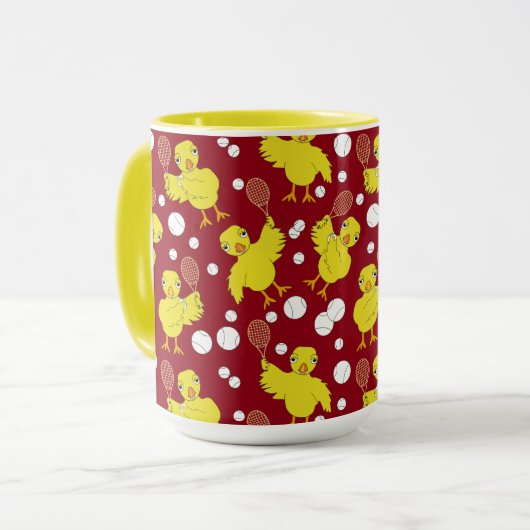 Tennis Chick Pattern Tasse (Vorderseite Links)