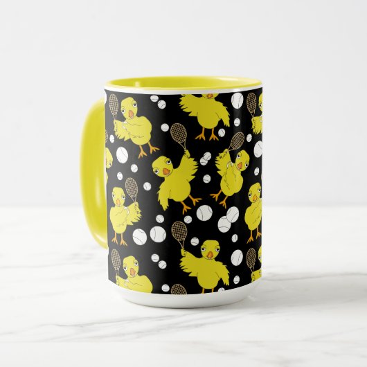 Tennis Chick Pattern Tasse (Vorderseite Links)