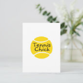 Tennis Chick Postkarte (Stehend Vorderseite)