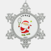 Tennis Christmas Collectible 2023 Schneeflocken Zinn-Ornament (Vorderseite)