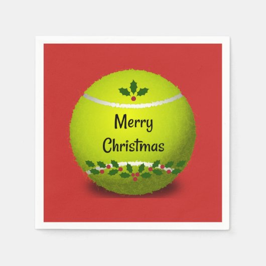 Tennis Christmas Design Serviette (Vorderseite)