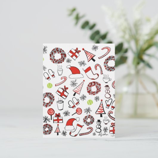 Tennis Christmas Feiertagspostkarte (Stehend Vorderseite)