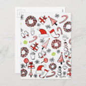 Tennis Christmas Feiertagspostkarte (Vorne/Hinten)