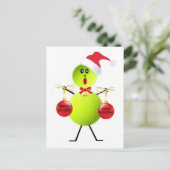 Tennis Christmas Feiertagspostkarte (Stehend Vorderseite)