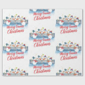 Tennis Christmas  Festive Snowman  Geschenkpapier (Flach)