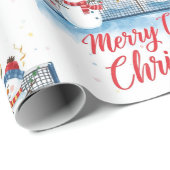 Tennis Christmas  Festive Snowman  Geschenkpapier (Rolleneckpunkt)