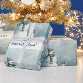 Tennis Christmas Festive Snowman Geschenkpapier